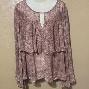 Jennifer Lopez XL Dusty Pink Layered Blouse